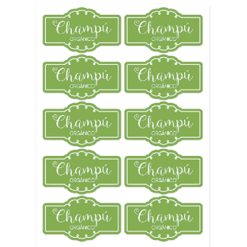 Nálepky na označenie šampónu pre domácich majstrov. Online predaj