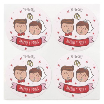 Personalizované svadobné nálepky. Online predaj