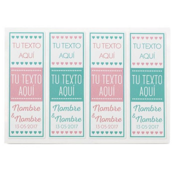 Vlastné štítky pre svadobné detaily. Online predaj