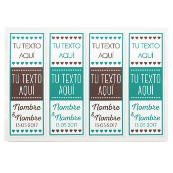 Vlastné štítky pre svadobné detaily. Online predaj