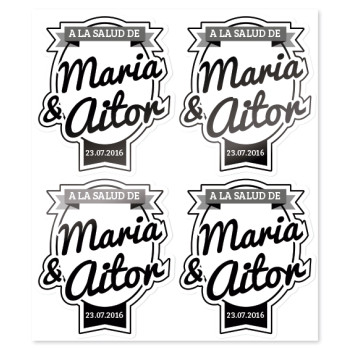 Svadobné nálepky na prispôsobenie. Online predaj