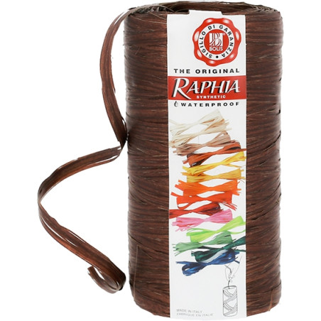 Čokoládovo hnedá rafiová stuha