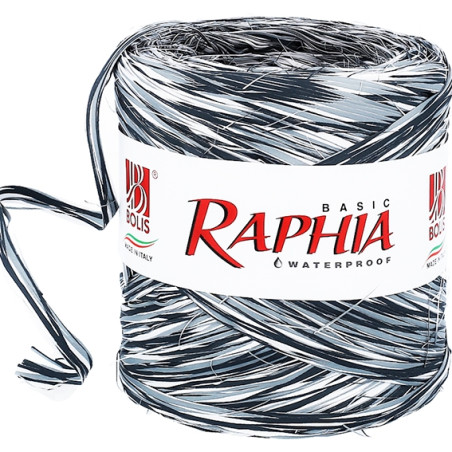 Bielo-čierno-šedá trikolóra rafiová stuha