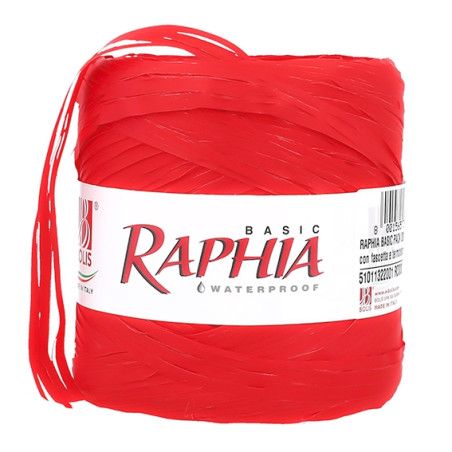 Červená rafiová stuha