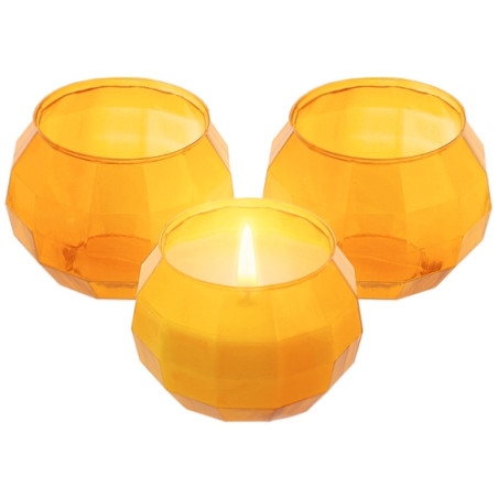 Oranžová geometrická nádoba na sviečku