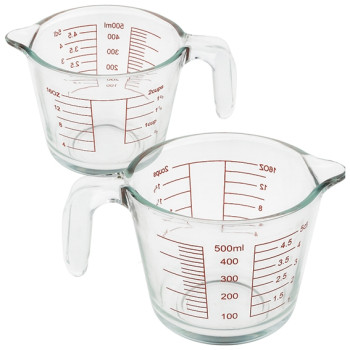 Sklenená odmerná nádoba s objemom 500 ml. Online predaj.