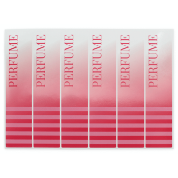 Farebné nálepky na parfumy. Online predaj.