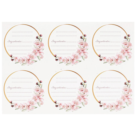 Runde Aufkleber zum Schreiben von Zutaten