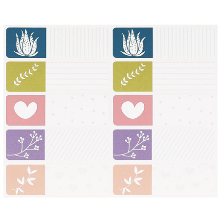 Aufkleber mit Zeichnungen zum Schreiben