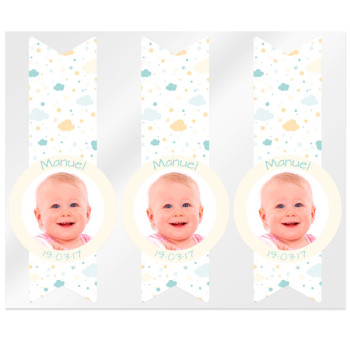 Nálepky na pripomenutie krstu s fotografiou. Online predaj