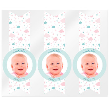 Nálepky na pripomenutie krstu s fotografiou. Online predaj