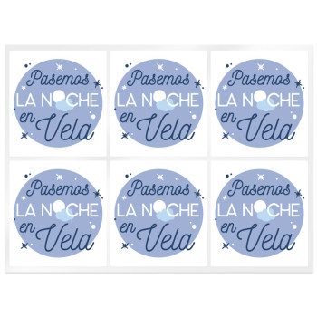 Nálepky na sviečky "Strávme noc hore"