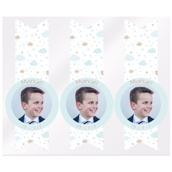 Nálepky na sväté prijímania s fotografiou.