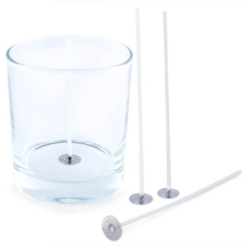 Voskované knôty 12 cm + držiak na knôty - pripravené na použitie!