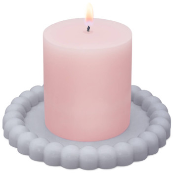 Molde plato con perlas base para velas Molde plato con perlas base para velas