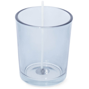 Voskované knôty 8 cm + držiak na knôt pre sklenené sviečky.