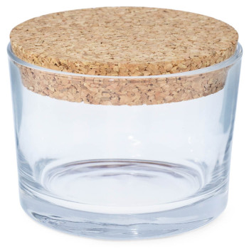 Vaso de 205 ml Cristal y Corcho | Para Velas Aromáticas Vaso de 205 ml Cristal y Corcho | Para Velas Aromáticas