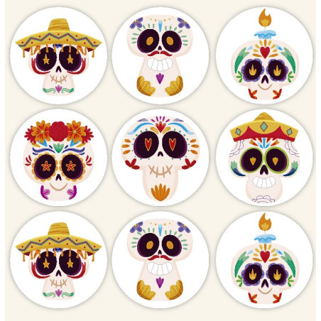 Autocolantes 9 Catrinas de morte