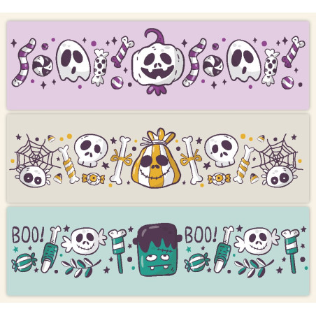 Pegatinas spooky halloween para vasos de policarbonato