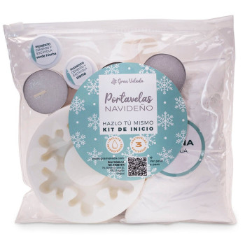 Set zum Herstellen von weihnachtlichen Kerzenhaltern.