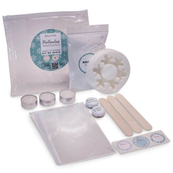 Set zum Herstellen von weihnachtlichen Kerzenhaltern.