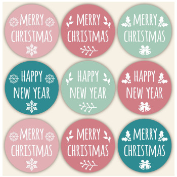 Frohes neues Jahr Aufkleber für Geschenke