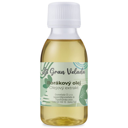 výťažok z borákového oleja - vyživuje a upokojuje suchú alebo zrelú pokožku