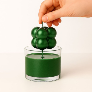 Metalický zelený lak na sviečky, špeciálne vianočné sviečky