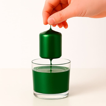 Metalický zelený lak na sviečky, špeciálne vianočné sviečky