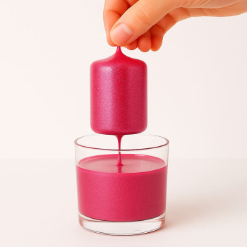Ružový lak s trblietkami na sviečky. Online predaj