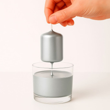 Lak, ktorý premení vašu starú sviečku na striebornú sviečku.