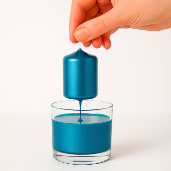 Zafírovo modrý metalický lak - neónový efekt pre ručne vyrábané sviečky