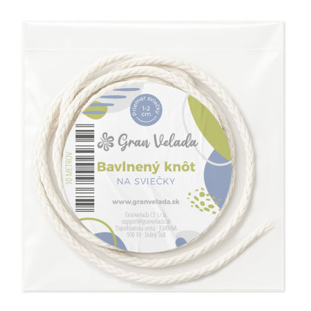 Bavlnený a eukalyptový knôt na sviečky 1-2 cm