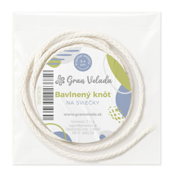 Bavlnený a eukalyptový knôt na sviečky 3-4 cm