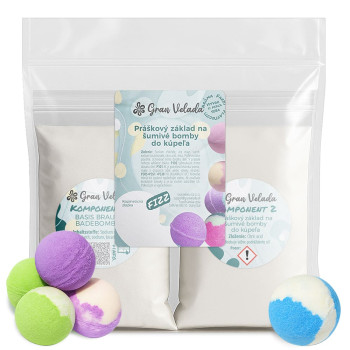 Práškový základ na šumivé bomby do kúpeľa