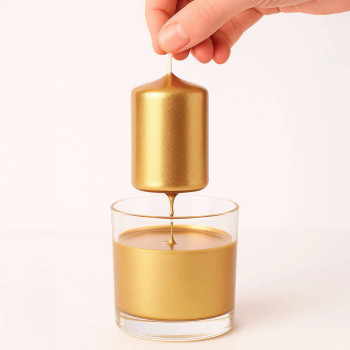 Lak na zlaté sviečky, povrchová úprava nových/starých sviečok