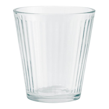 Pruhovaný pohár na sviečku s objemom 230 ml - robustný a dekoratívny. Skvelý večerný