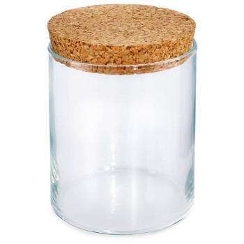 Sklenený pohár s korkovým viečkom 360 ml - ideálny na vonné sviečky