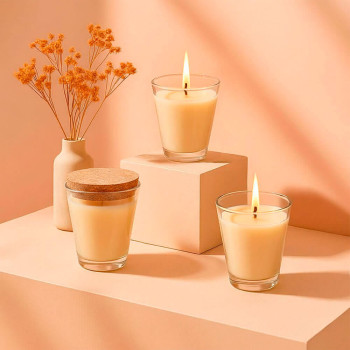 Sklenené nádoby na sviečky – 125 ml okrúhle poháre na výrobu sviečok