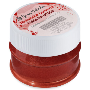 Metalická červená farba na mydlo