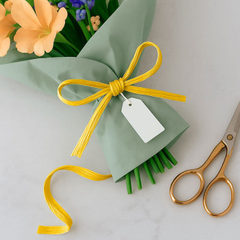 Citrónová žltá rafiová stuha. Online predaj.