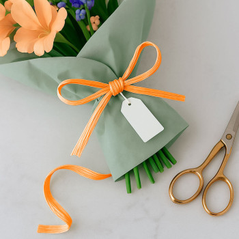 Oranžová rafiová stuha. Online predaj.