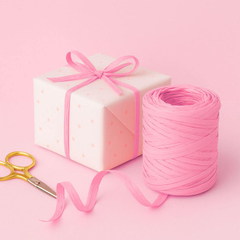 Bubblegum ružová rafiová stuha. Online predaj.