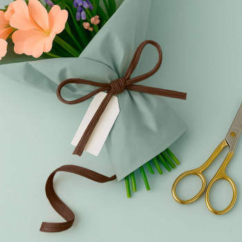 Čokoládovo hnedá rafiová stuha. Online predaj.