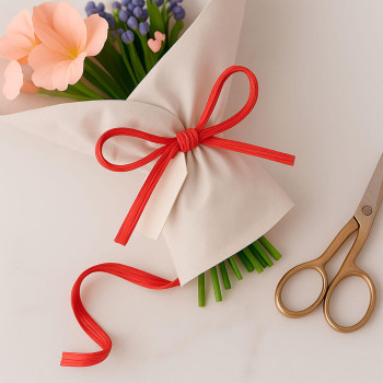 Červená rafiová stuha. Online predaj.