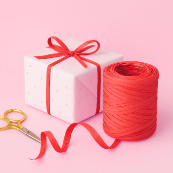 Červená rafiová stuha. Online predaj.