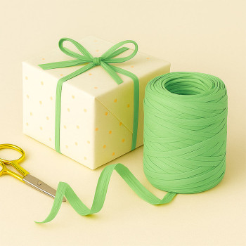 Jablková zelená rafiová stuha na balenie a darčeky. Online predaj