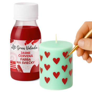 Jasne červená farba na sviečky