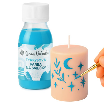 Tyrkysová farba na sviečky