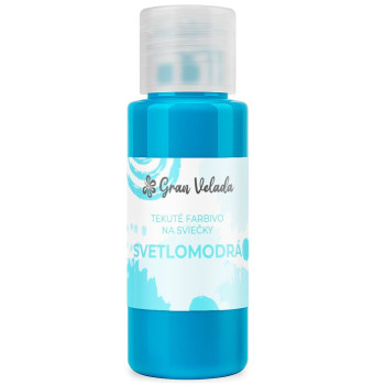 Svetlomodré tekuté farbivo na sviečky